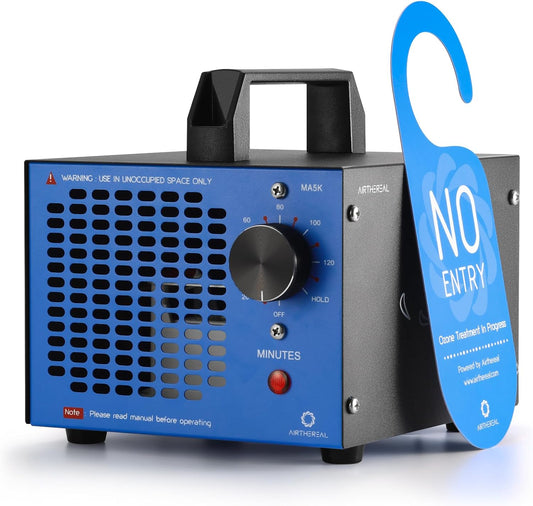 Airthereal MA5K Ozone Generator for Home, Ozone Air Ionizer Odor Eliminator with 120-Min Timer, Lightweight Design, Odor Removal for Car, Smoke, Pets, Basements, Covers Up to 2,000 Sq. Ft., Blue