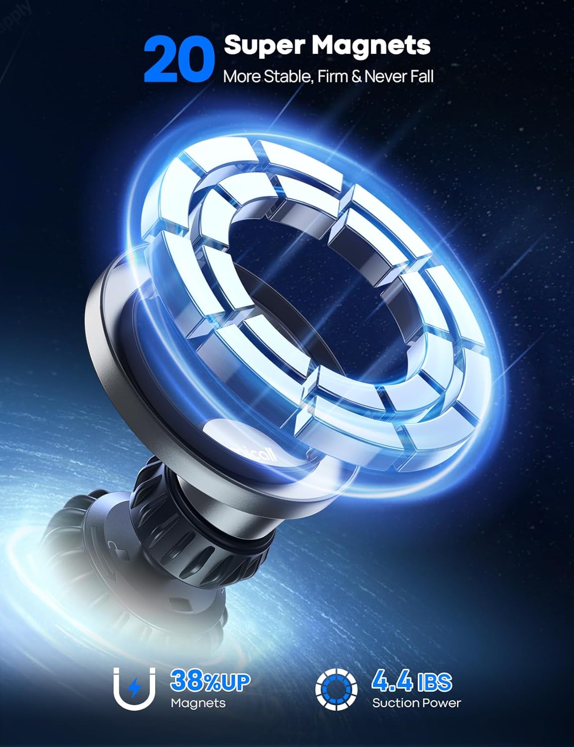 Lamicall Fits MagSafe Car Mount - [20 Super Magnets] Magnetic Car Phone Mount, Air Vent Cell Phone Holder Clip, MagSafe Accessories for iPhone 14 13 12 Pro Max Plus Mini & MagSafe Case & All Phones