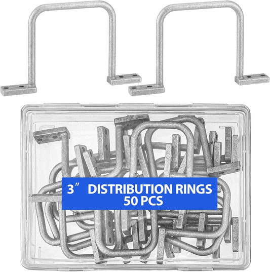 50 Pcs Distribution Rings Aluminum D Ring for Sorting Out Electric Cables, Cable Management, for Commercial and Residential Use, Silver(3 Inch)