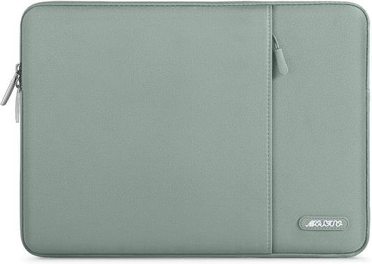 MOSISO Laptop Case 16 inch, 15-15.6 inch Laptop Sleeve Compatible with MacBook Pro 16 M4 M3 M2 M1, HP Acer Dell Lenovo ASUS Notebook, Polyester Vertical Computer Sleeve Bag with Pocket, Antique Green