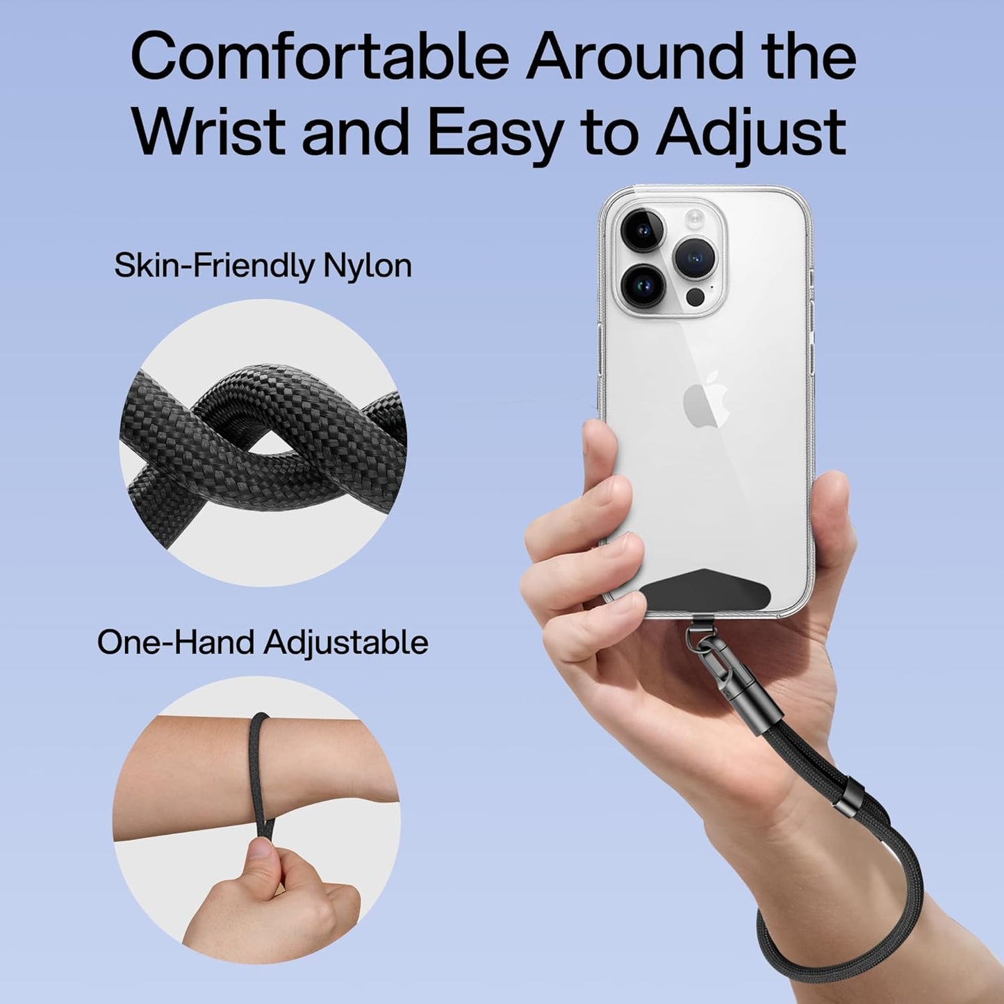 Kaptron Adjustable Phone Wrist Strap - Universal Cell Phone Lanyard Wrist Strap with Lanyard Patches