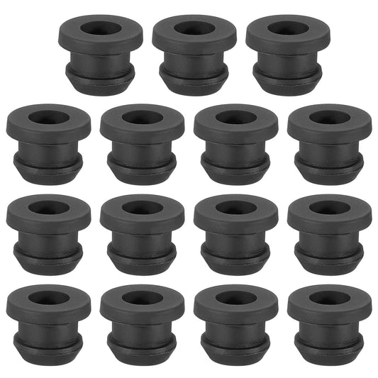 PATIKIL 8.5mm / 5/16 Inch Drill Hole,1/4 Inch ID Rubber Grommets, 15Pcs Top Hat Grommet for Wiring Eyelet Ring Gasket Automotive Firewall Cable Hole Plugs Wires Protection, Black