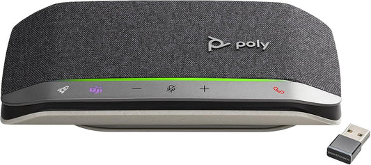 POLY - Sync 20+ USB-A Personal Bluetooth Smart Speakerphone (Plantronics) - Connect to Smartphones via Bluetooth-PC/Mac via - BT600 Dongle -Works with Teams (Certified), Zoom & More,Black
