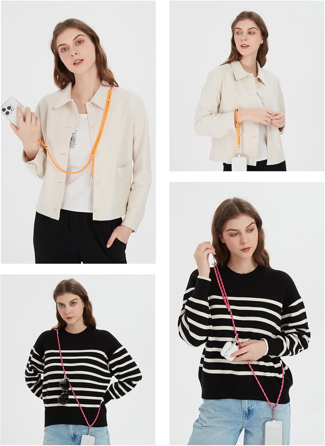 project-cb Cell Phone Lanyard 1,Phone Tether Tab 2,Phone Crossbody Strap,Lanyards for Around the Neck,Adjustable Phone Strap(Purple-G)