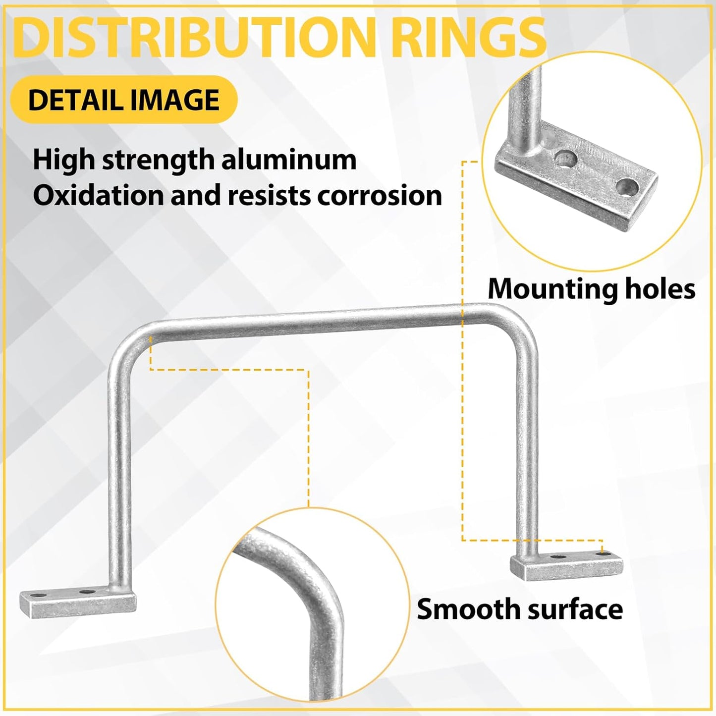 50 Pcs Distribution Rings Aluminum D Ring for Sorting Out Electric Cables, Cable Management, for Commercial and Residential Use, Silver(5 Inch)