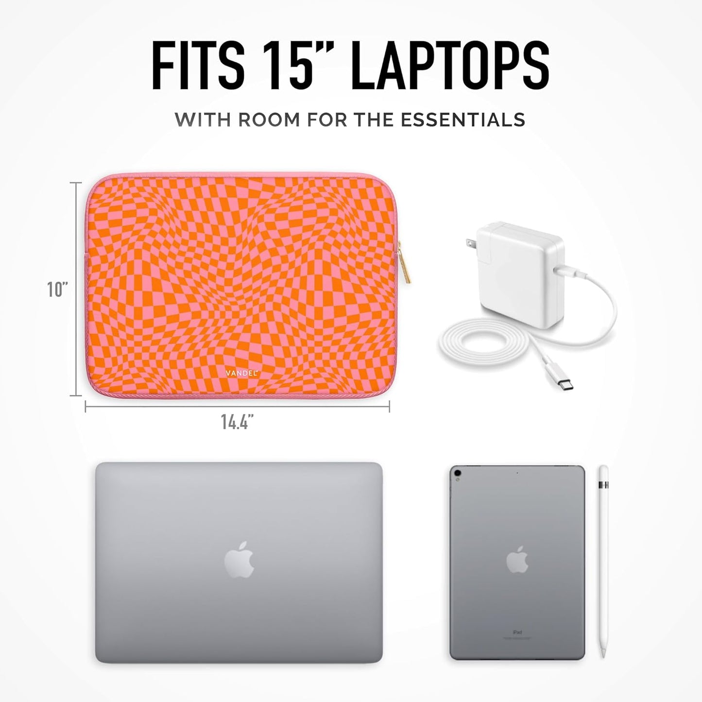 Vandel Slim MacBook Air 15 Inch Laptop Sleeve, 15 inch Laptop Case, Protective MacBook Pro Case, Dell XPS 15 Cover, Surface, Mac Book Air Pouch, Computer Carrying Bag