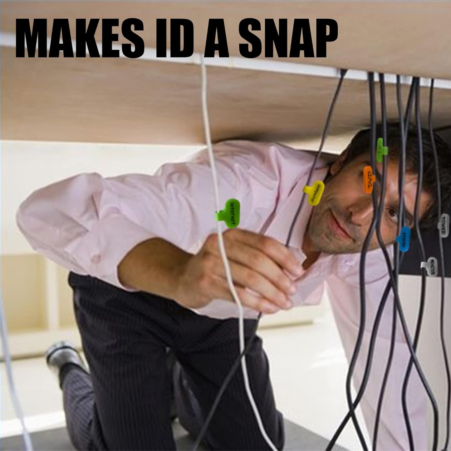 Mr-Label – Write on Cable Labels– Upgraded Clearer Writing Cord Tags- Cable Ties for Classify&Identification–Wire Cables for Cable Management|Organization | Electronics Computers-40Pcs(Multi-Color)