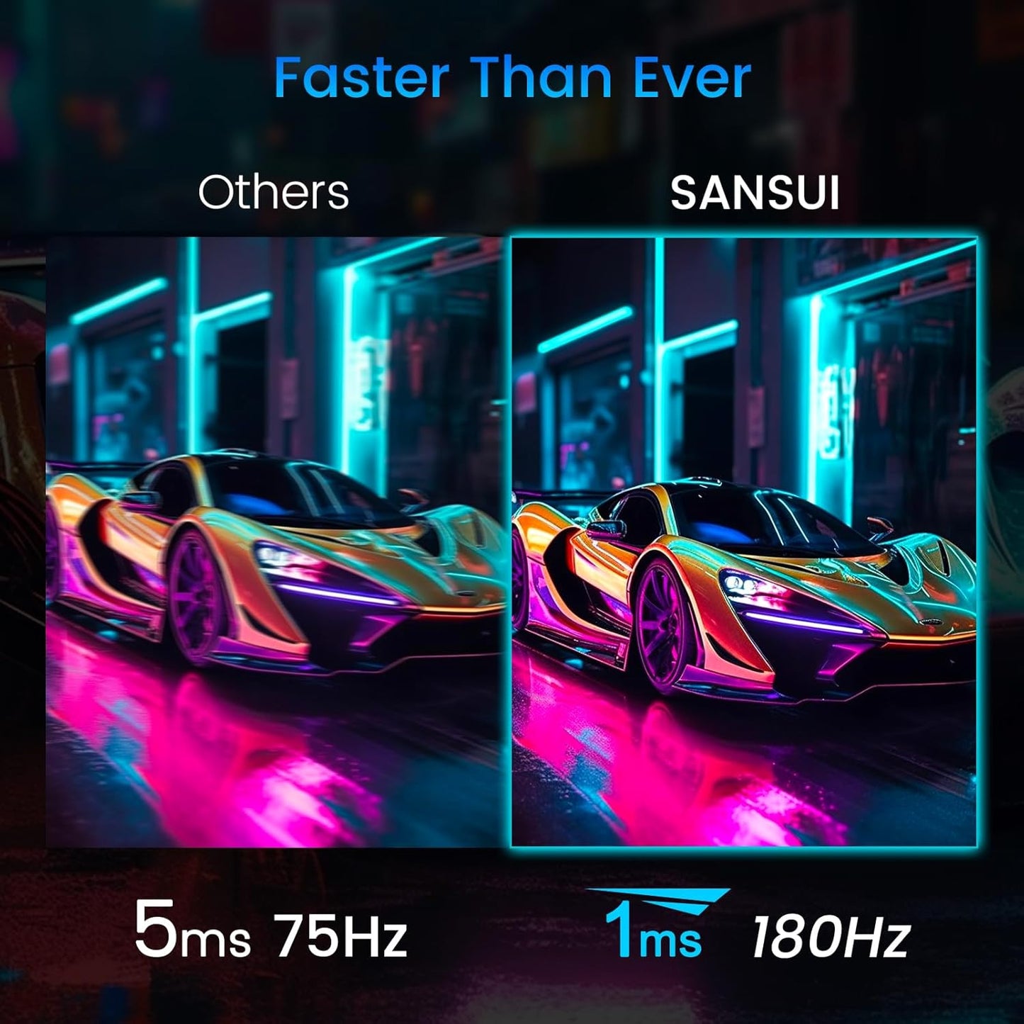 SANSUI 24 Inch Gaming Monitor 180Hz, DP 1.4 & HDMI 2.0 Ports High Refresh Rate Computer Monitor, Racing FPS RTS Modes, 1ms Response Time 110% sRGB (ES-G24F4, HDMI Cable Included)