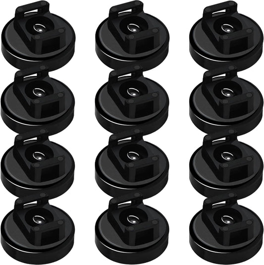 Magnet Zip Tie Mount Magnetic Zip Ties Mount 25LBS Strong Multipurpose Wire Cable Holder Mount Wire Clips Management for Home Office Marine Electrical Wiring (Black, 12 Piece)