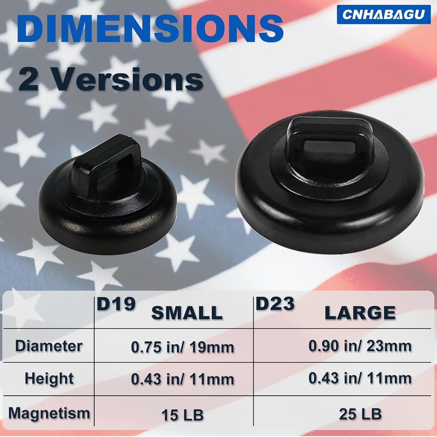 Magnet Zip Tie Mount Magnetic Zip Ties Mount Base Holder Multipurpose Wire Cable Holder Mount Wire Clips Management for Home Office Marine Electrical Wiring (D19 0.75in, 20 Piece)