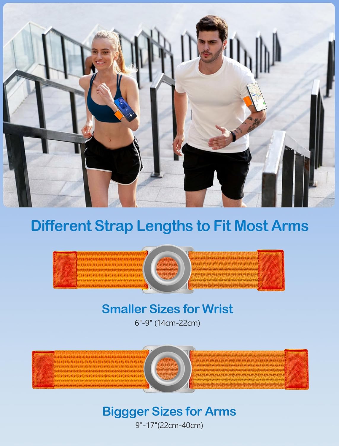 TOPGO Running Phone Holder for iPhone [360° Rotatable & Upgrade Anti-Drop] Magnetic Wrist Phone Holder, Magsafe Armband Compatible with iPhone 16 Pro and Android - Orange