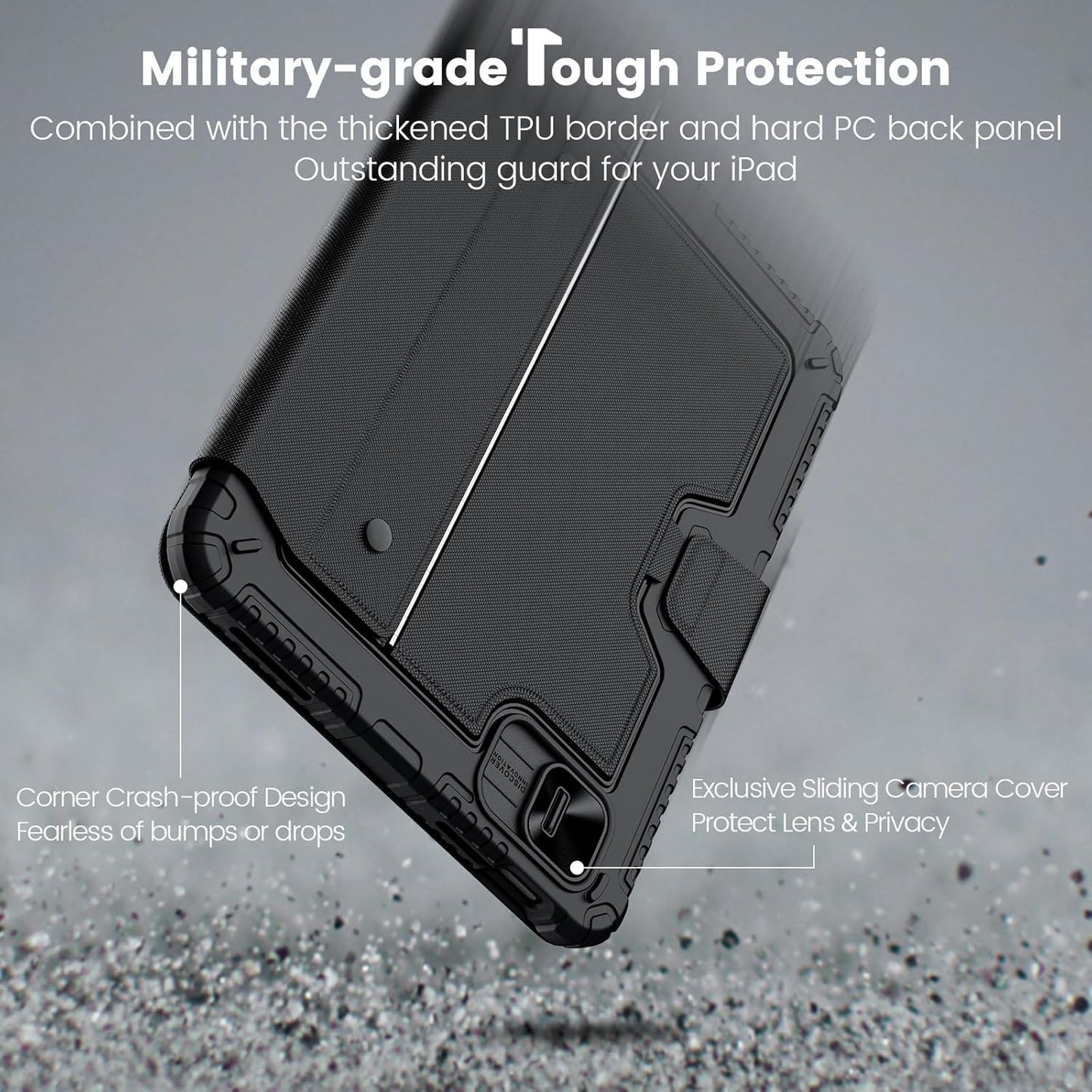 Nillkin iPad A16 (11th Gen) / 10th Gen Case with Detachable Keyboard, Magic Trackpad, 7-Color Backlit, Portrait/Landscape Modes, Rugged Keyboard Case for iPad 11th / 10th Generation (2025/2022), Black