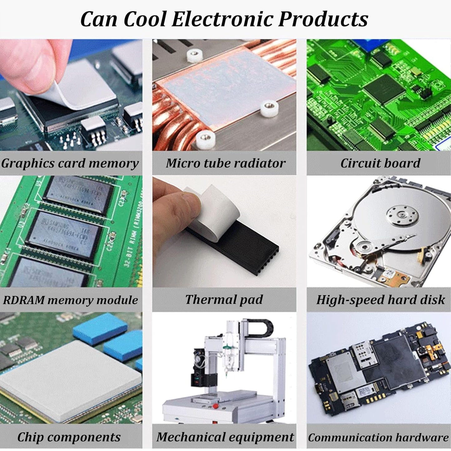 Thermal Pad 14.8 W/mK, 120x120x2mm, Non Conductive Heat Resistance High Temperature Resistance, Silicone Thermal Pads for Laptop Heatsink GPU CPU LED Cooler (2mm)