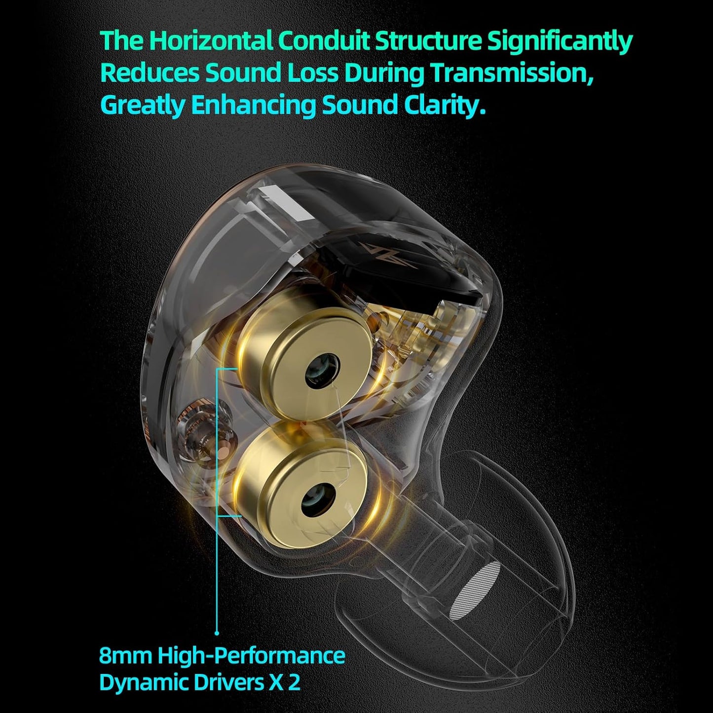 KZ Taurus in Ear Monitor Headphones, Horizontal 2DD Gaming IEM Earbuds Wired in Ear Headphones, Noise Cancelling Ear Buds Sound Localization in-Ears for Singers Musicians Audiophiles