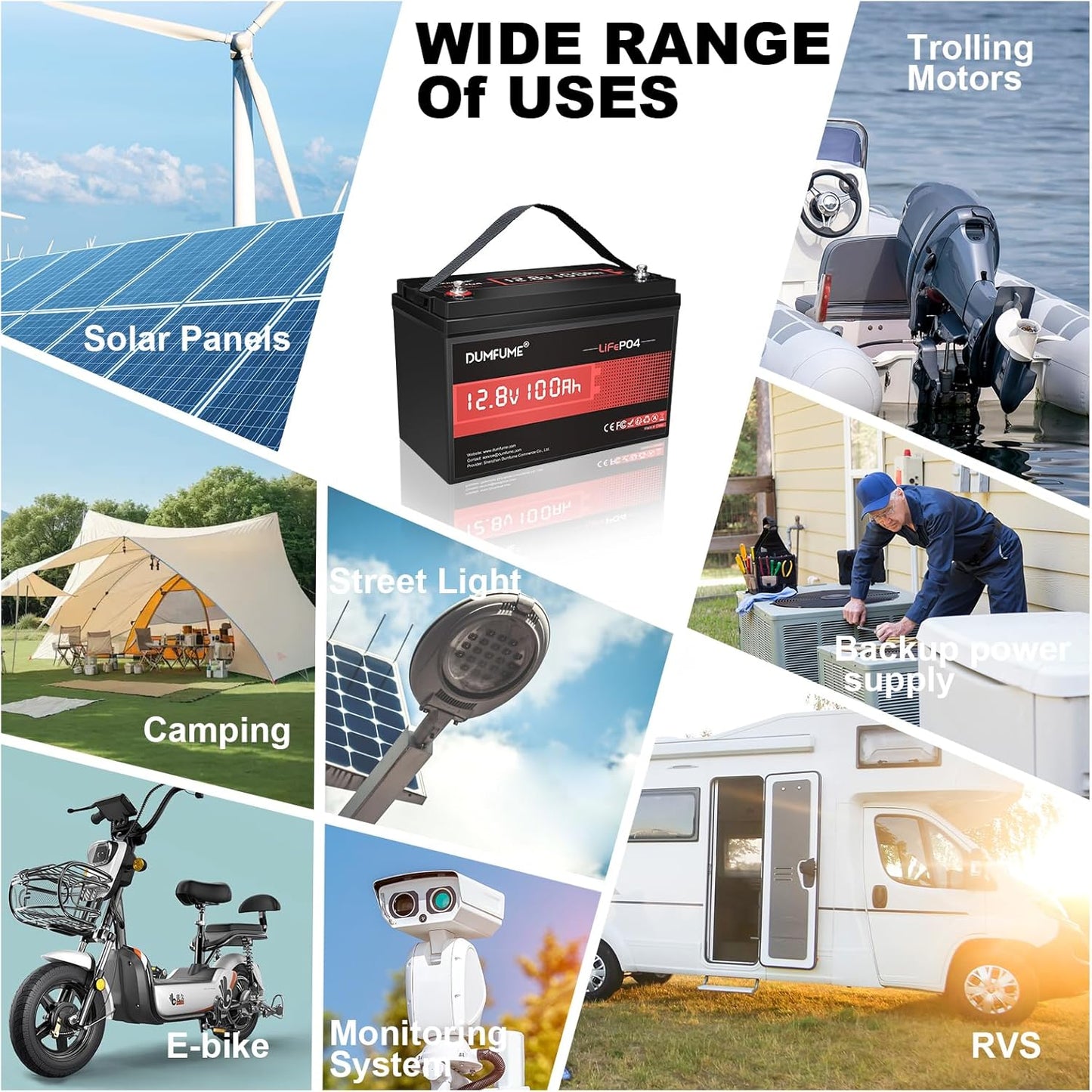 12V 100Ah LiFePO4 Lithium Battery Built-in 100A BMS, Group 31 Rechargeable Battery 6000+ Cycles 1280Wh Perfect for RVs MotorHomes, Camper, Marine, Solar System, Boats, and Off-Grid