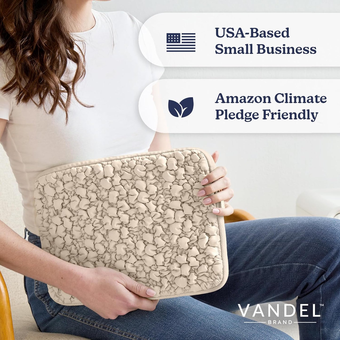 Vandel Puffy Laptop Sleeve Case, 13-14 inch Laptop Sleeve Bag Case 13.3 Inch, Compatible with Mac Air 13, MacBook Pro 13 in, MacBook 14 in, iPad Pro 12.9, HP Dell ASUS