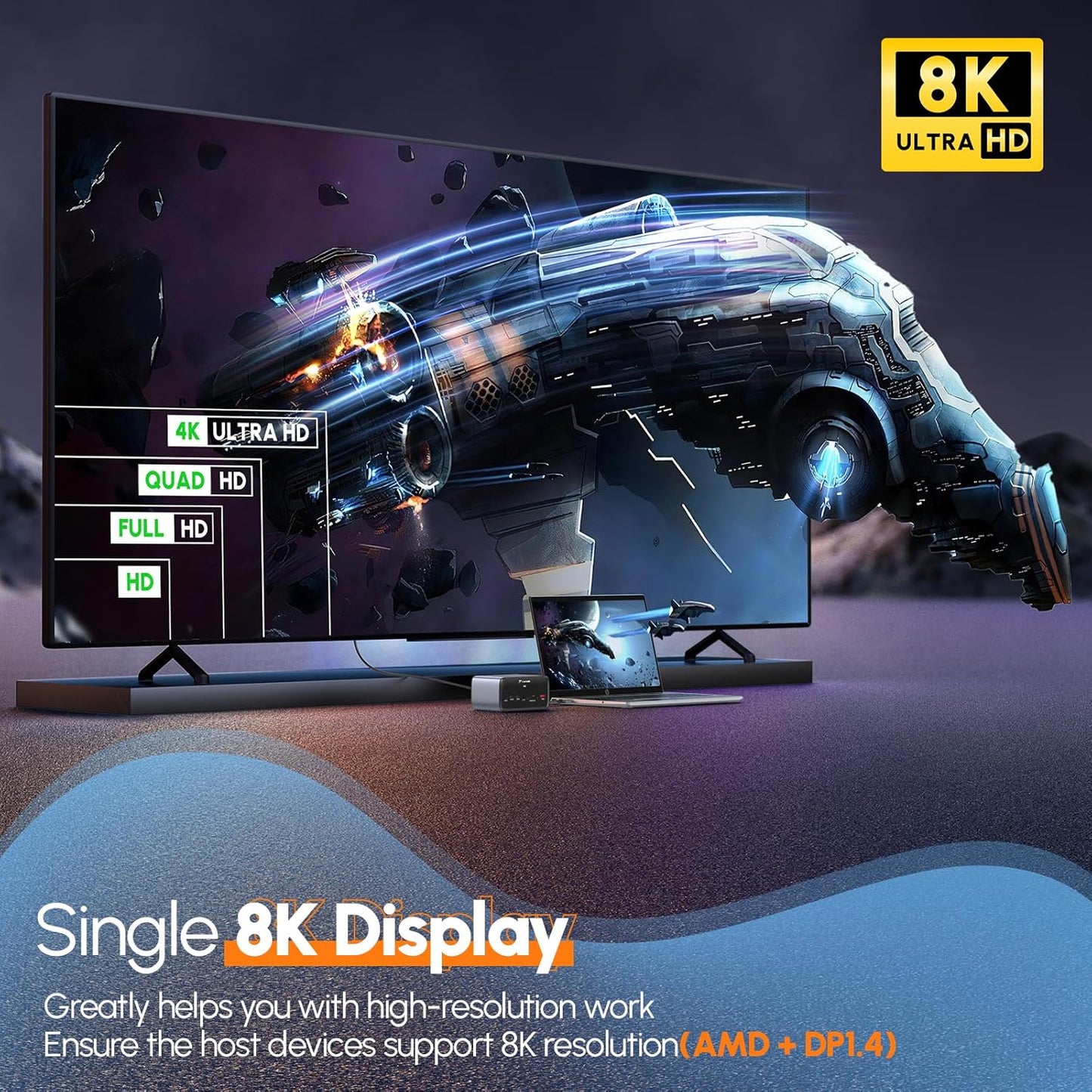 TobenONE Docking Station 3 Monitors, Triple Monitor Docking Station with Single 8K USB-C Video, Dual 4K HDMI, 10Gbps USB A/C, PD 3.0, 100W Power Supply, USB C Dock for Windows/ChromeOS, Dell, HP, ASUS