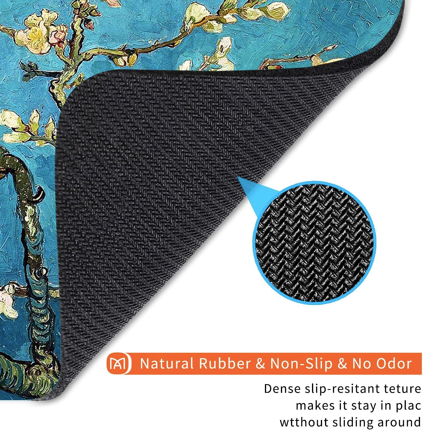 Square Mouse Pad Apricot Flower, Personalized Premium-Textured Custom Mouse Mat Design, Washable Mousepad Cloth, Non-Slip Rubber Base Computer Mouse Pads for Wireless Mouse