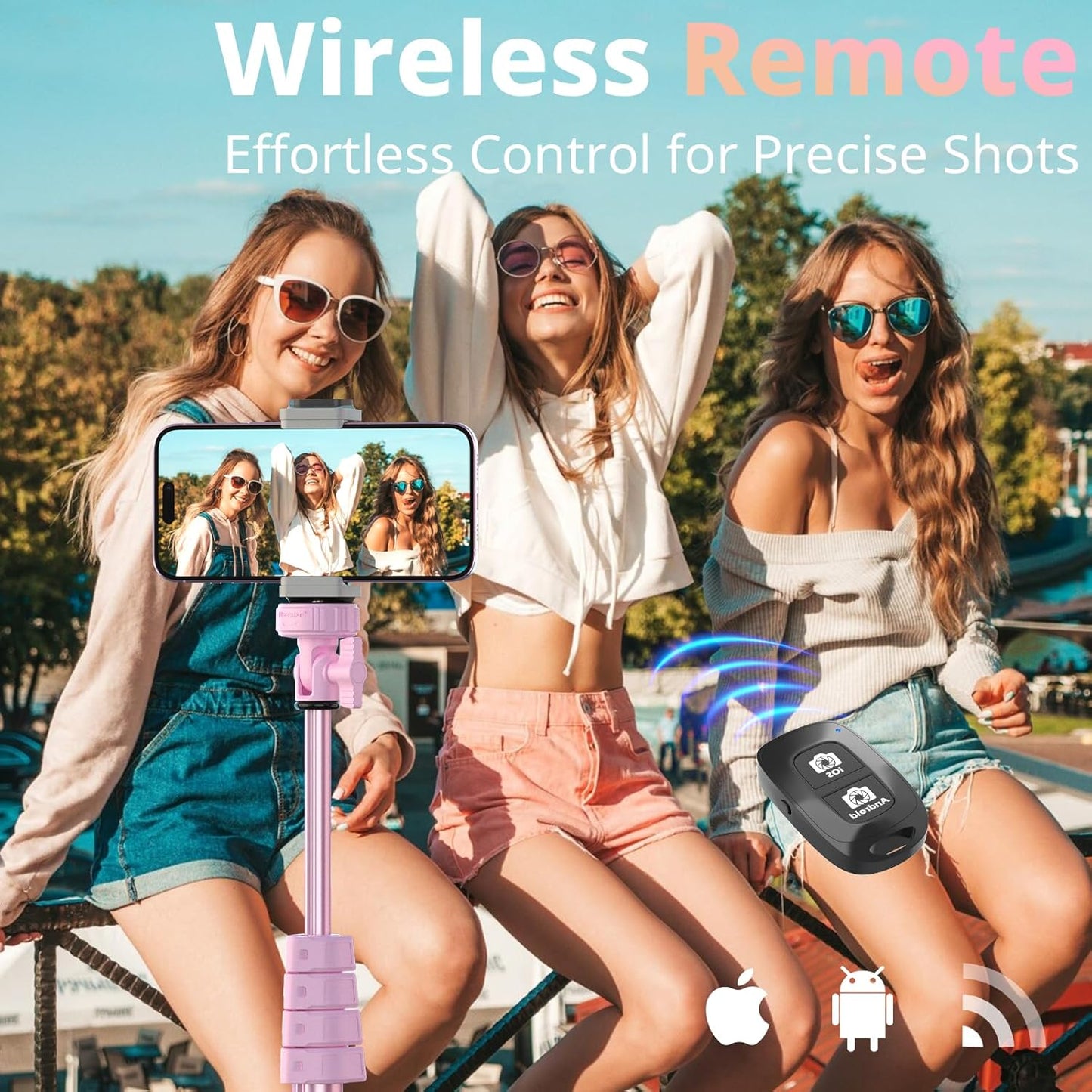 UBeesize 72" Phone Tripod & Selfie Stick, Camera Tripods Stand with Wireless Remote and Phone Holder,Compatible with iPhone Android Phone, Perfect for Selfies/Video Recording/Live Streaming Pink