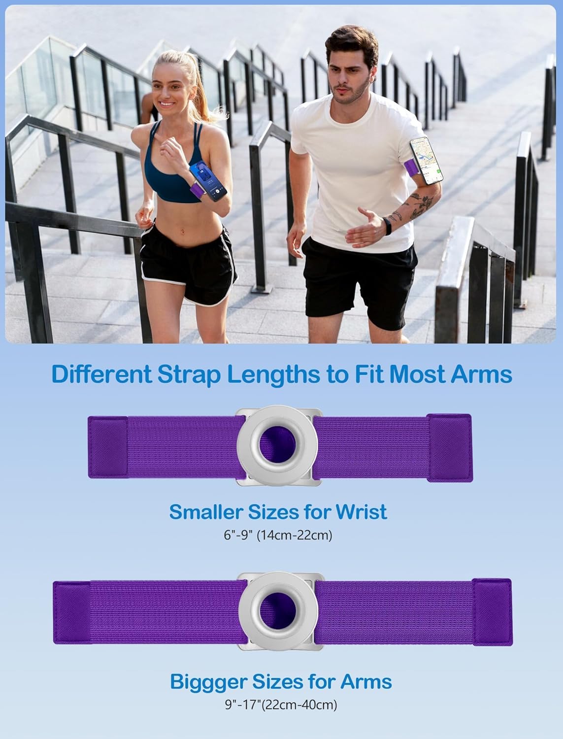 TOPGO Running Phone Holder for iPhone [360° Rotatable & Upgrade Anti-Drop] Magnetic Wrist Phone Holder, Magsafe Armband Compatible with iPhone 16 Pro and Android - Purple