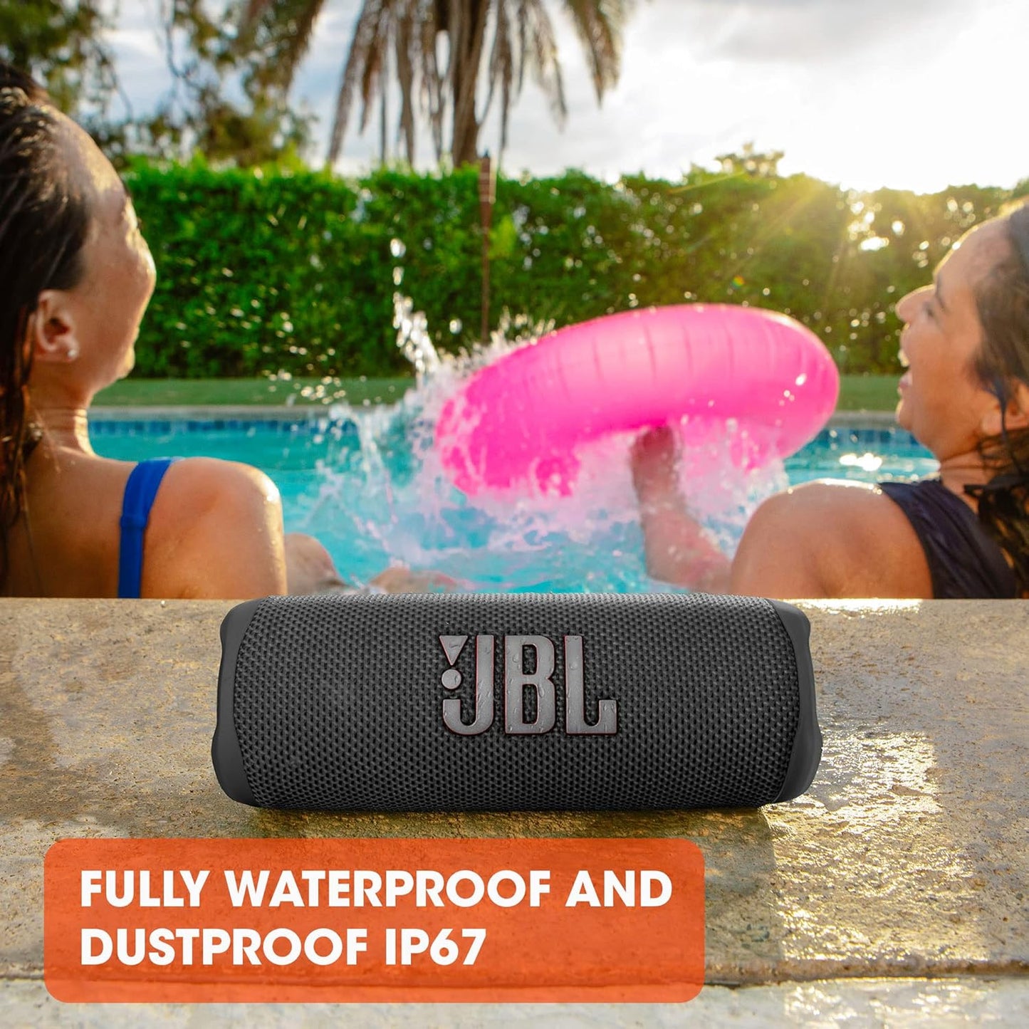 JBL Flip 6 - Portable Bluetooth Speaker, powerful sound and deep bass, IPX7 waterproof, 12 hours of playtime, JBL PartyBoost for multiple speaker pairing for home, outdoor and travel (White)