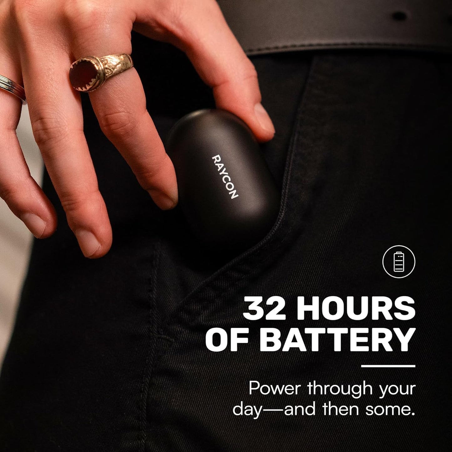 Raycon Everyday Earbuds Classic Bluetooth Wireless with Microphone - Stereo Sound, Active Noise Canceling, in-Ear Bluetooth Headset True Wireless Earbuds 32 Hours Playtime (Rose Gold)